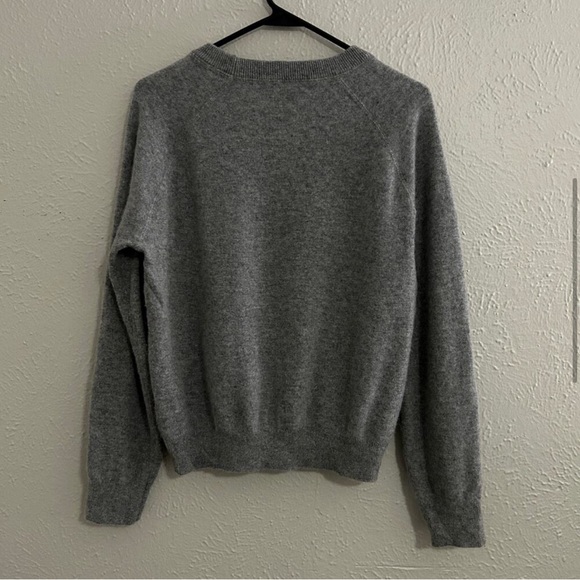 Quince Mongolian Shrunken Cashmere Heather Grey sweater sz L - Picture 6 of 8